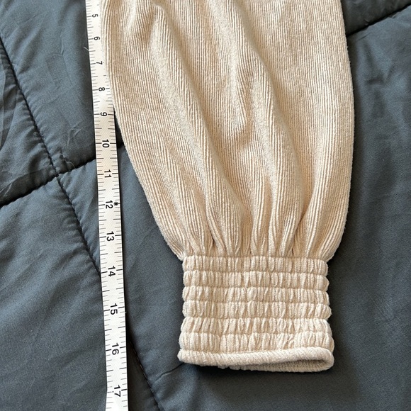 Zara Ribbed Top Beige Size Small - Picture 8 of 9